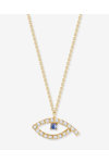 14K Gold Necklace Eye with sapphire and diamonds by FaCaDoro