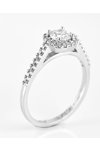 14K White Gold Ring Solitaire Rosetta with Zircon by Facadoro (No 53)