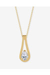 14K Gold Necklace with Zircon by FaCaDoro