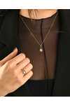 14K Gold Necklace with Zircon by FaCaDoro