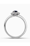 18K White Gold Ring Rosetta with Lab Grown Diamonds 0.22 ct and Sapphire 0.48 ct by DIAMOND JOOLS (No 54)