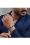 CERRUTI Vittorio Staninless Steel and Leather Bracelet