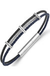 CERRUTI Vittorio Staninless Steel and Leather Bracelet