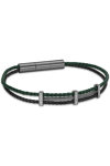 CERRUTI Vittorio Staninless Steel and Leather Bracelet