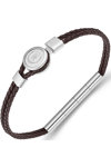 CERRUTI Vincenzo Staninless Steel and Leather Bracelet