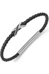 CERRUTI Franco Staninless Steel and Leather Bracelet