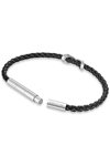 CERRUTI Franco Staninless Steel and Leather Bracelet