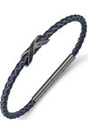 CERRUTI Franco Staninless Steel and Leather Bracelet