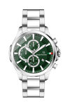 SERGIO TACCHINI Gents Dual Time Silver Stainless Steel Bracelet