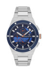 SERGIO TACCHINI Gents Dual Time Silver Stainless Steel Bracelet