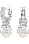 SWAROVSKI White Matrix Drop Earrings Crystal Pearl (round cut)