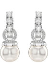 SWAROVSKI White Matrix Drop Earrings Crystal Pearl (round cut)