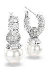 SWAROVSKI White Matrix Drop Earrings Crystal Pearl (round cut)