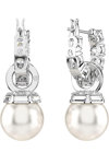 SWAROVSKI White Matrix Drop Earrings Crystal Pearl (round cut)