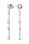 SWAROVSKI White Constella Drop Earrings Crystal Pearl (round cuts)