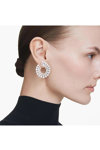 SWAROVSKI White Matrix Hoop Earrings (mixed round cuts)