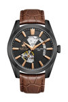 BEVERLY HILLS POLO CLUB Automatic Brown Leather Strap